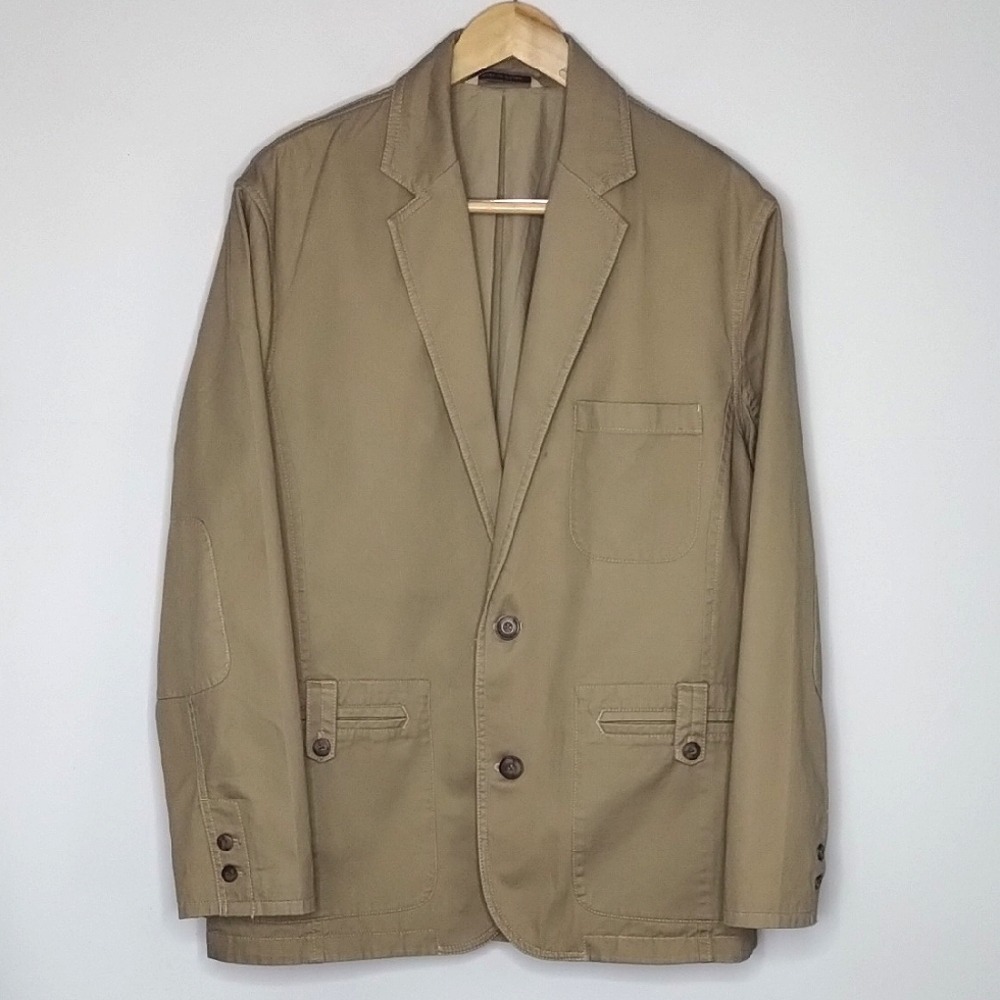 Duluth Trading Canvas Utility Blazer Large Khaki Firehose Contractor Travel
